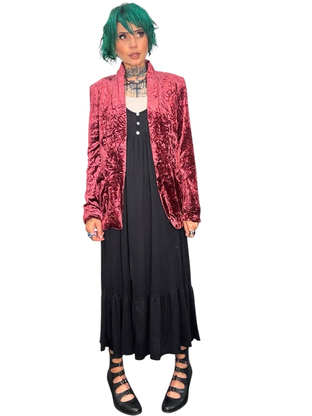 Ro & De Crushed velvet blazer